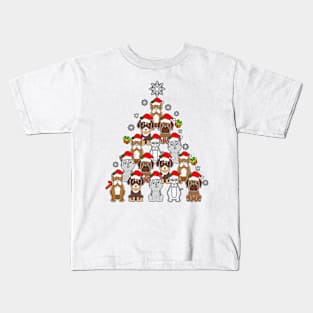 Wesite Christmas Tree Dog Kids T-Shirt